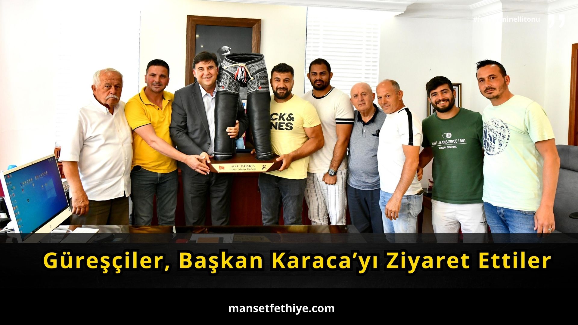 Güreşçiler, Başkan Karaca’yı Ziyaret Ettiler