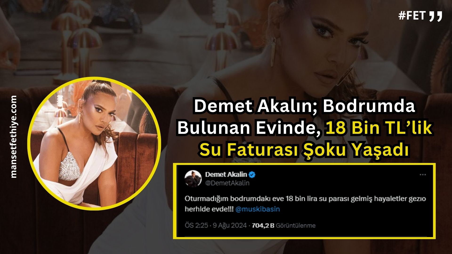 Demet Akalın, Bodrumda Bulunan Evinde 18 Bin TL’lik Su Faturası Şoku Yaşadı