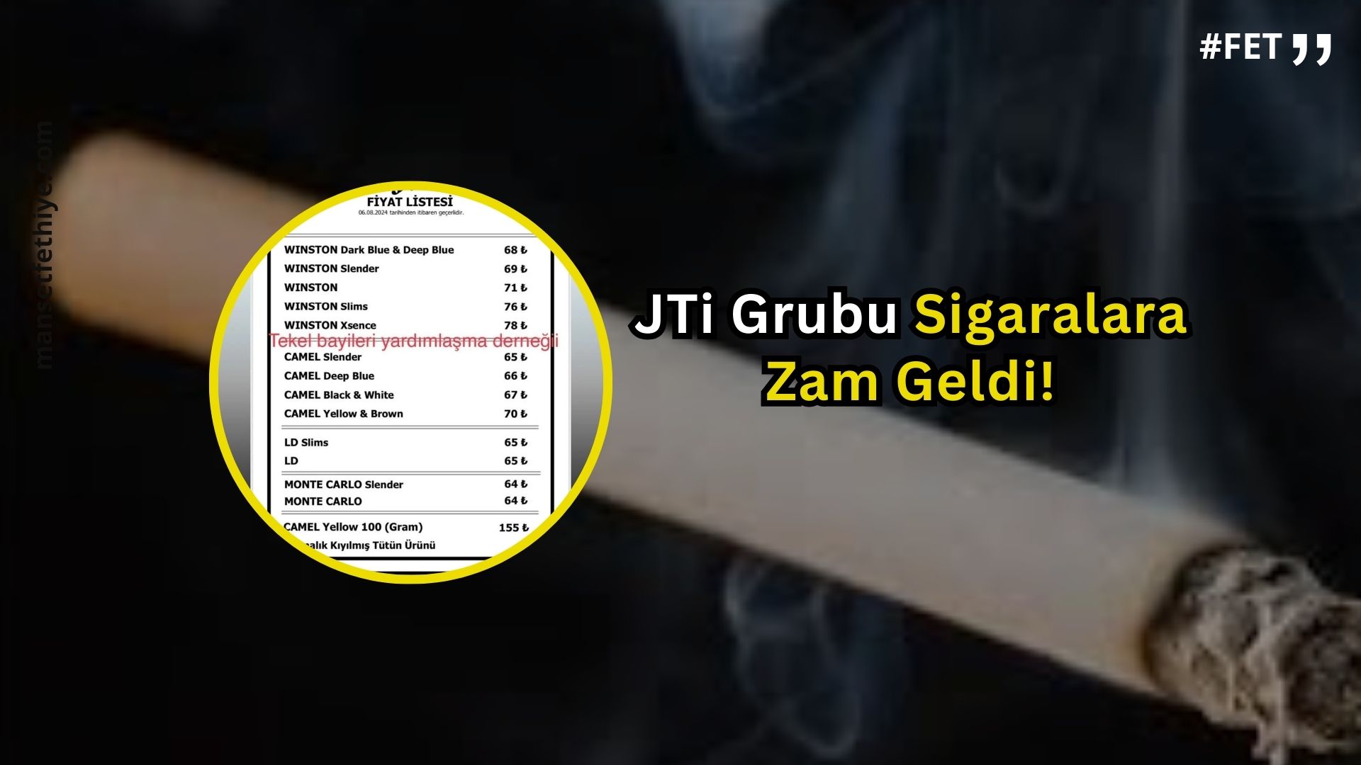 JTi Grubu Sigaralara Zam Geldi!